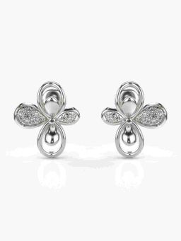 Valanova - Sterling Silver Plated with White Gold and Certified Lab Grown Diamond 0.21 Cts Earrings