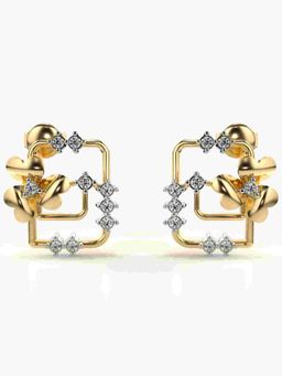 Valanova - Sterling Silver Plated with Yellow Gold and Certified Lab Grown Diamond 0.34 Cts Earrings