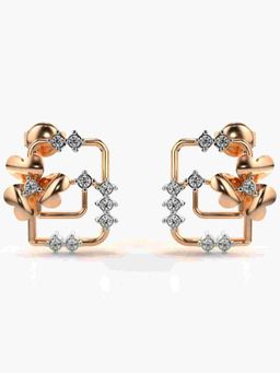 Valanova - Sterling Silver Plated with Rose Gold and Certified Lab Grown Diamond 0.34 Cts Earrings