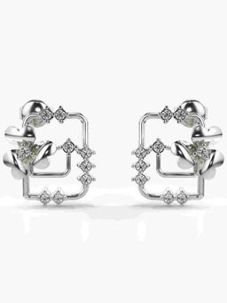 Valanova - Sterling Silver Plated with White Gold and Certified Lab Grown Diamond 0.34 Cts Earrings