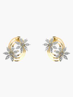 Valanova - Sterling Silver Plated with Yellow Gold and Certified Lab Grown Diamond 0.86 Cts Earrings