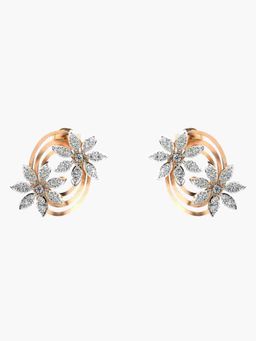 Valanova - Sterling Silver Plated with Rose Gold and Certified Lab Grown Diamond 0.86 Cts Earrings