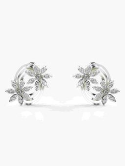 Valanova - Sterling Silver Plated with White Gold and Certified Lab Grown Diamond 0.86 Cts Earrings