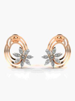 Valanova - Sterling Silver Plated with Rose Gold and Certified Lab Grown Diamond 0.43 Cts Earrings