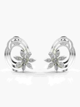 Valanova - Sterling Silver Plated with White Gold and Certified Lab Grown Diamond 0.43 Cts Earrings