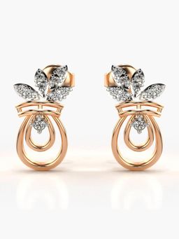 Valanova - Sterling Silver Plated with Rose Gold and Certified Lab Grown Diamond 0.19 Cts Earrings