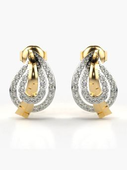 Valanova - Sterling Silver Plated with Yellow Gold and Certified Lab Grown Diamond 0.44 Cts Earrings