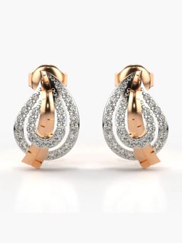 Valanova - Sterling Silver Plated with Rose Gold and Certified Lab Grown Diamond 0.44 Cts Earrings