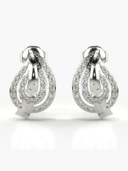 Valanova - Sterling Silver Plated with White Gold and Certified Lab Grown Diamond 0.44 Cts Earrings