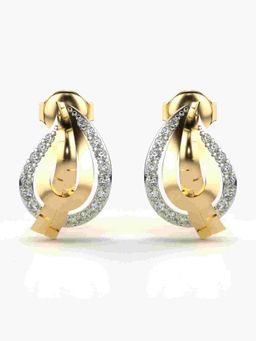 Valanova - Sterling Silver Plated with Yellow Gold and Certified Lab Grown Diamond 0.28 Cts Earrings