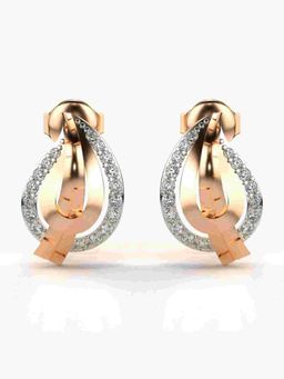 Valanova - Sterling Silver Plated with Rose Gold and Certified Lab Grown Diamond 0.28 Cts Earrings