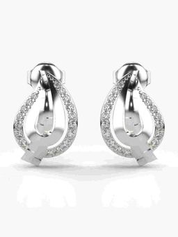 Valanova - Sterling Silver Plated with White Gold and Certified Lab Grown Diamond 0.28 Cts Earrings