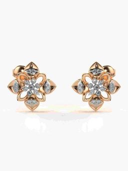 Valanova - Sterling Silver Plated with Rose Gold and Certified Lab Grown Diamond 0.32 Cts Earrings