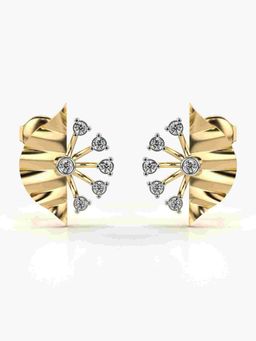 Valanova - Sterling Silver Plated with Yellow Gold and Certified Lab Grown Diamond 0.23 Cts Earrings