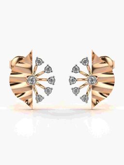 Valanova - Sterling Silver Plated with Rose Gold and Certified Lab Grown Diamond 0.23 Cts Earrings
