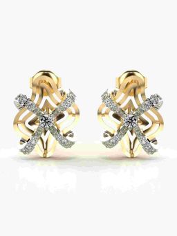 Valanova - Sterling Silver Plated with Yellow Gold and Certified Lab Grown Diamond 0.56 Cts Earrings