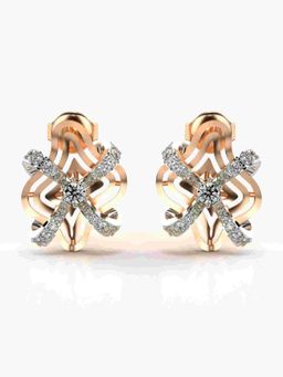 Valanova - Sterling Silver Plated with Rose Gold and Certified Lab Grown Diamond 0.56 Cts Earrings