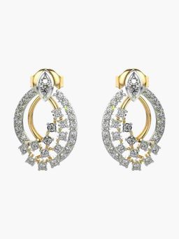 Valanova - Sterling Silver Plated with Yellow Gold and Certified Lab Grown Diamond 0.54 Cts Earrings