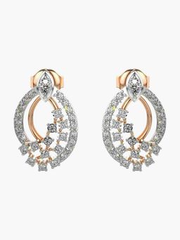 Valanova - Sterling Silver Plated with Rose Gold and Certified Lab Grown Diamond 0.54 Cts Earrings