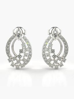 Valanova - Sterling Silver Plated with White Gold and Certified Lab Grown Diamond 0.54 Cts Earrings