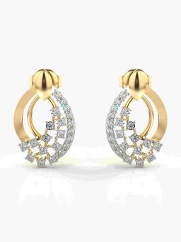 Valanova - Sterling Silver Plated with Yellow Gold and Certified Lab Grown Diamond 0.35 Cts Earrings