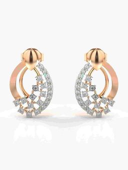 Valanova - Sterling Silver Plated with Rose Gold and Certified Lab Grown Diamond 0.35 Cts Earrings