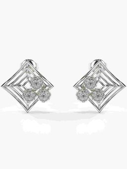 Valanova - Sterling Silver Plated with White Gold and Certified Lab Grown Diamond 0.34 Cts Earrings