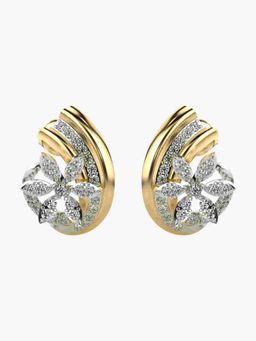 Valanova - Sterling Silver Plated with Yellow Gold and Certified Lab Grown Diamond 0.57 Cts Earrings