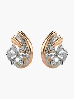 Valanova - Sterling Silver Plated with Rose Gold and Certified Lab Grown Diamond 0.57 Cts Earrings