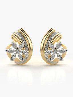 Valanova - Sterling Silver Plated with Yellow Gold and Certified Lab Grown Diamond 0.44 Cts Earrings