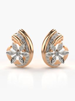 Valanova - Sterling Silver Plated with Rose Gold and Certified Lab Grown Diamond 0.44 Cts Earrings
