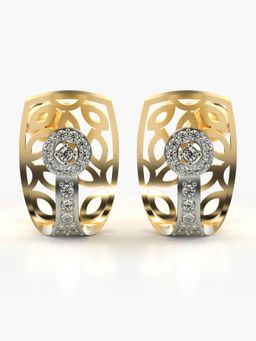 Valanova - Sterling Silver Plated with Yellow Gold and Certified Lab Grown Diamond 0.34 Cts Earrings