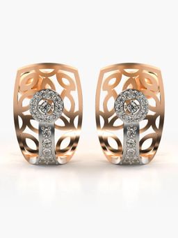 Valanova - Sterling Silver Plated with Rose Gold and Certified Lab Grown Diamond 0.34 Cts Earrings