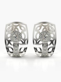 Valanova - Sterling Silver Plated with White Gold and Certified Lab Grown Diamond 0.34 Cts Earrings