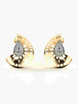 Valanova - Sterling Silver Plated with Yellow Gold and Certified Lab Grown Diamond 0.24 Cts Earrings