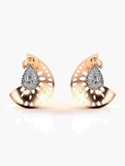 Valanova - Sterling Silver Plated with Rose Gold and Certified Lab Grown Diamond 0.24 Cts Earrings