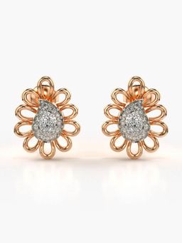 Valanova - Sterling Silver Plated with Rose Gold and Certified Lab Grown Diamond 0.38 Cts Earrings