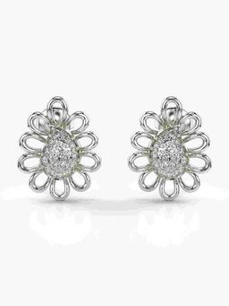 Valanova - Sterling Silver Plated with White Gold and Certified Lab Grown Diamond 0.38 Cts Earrings