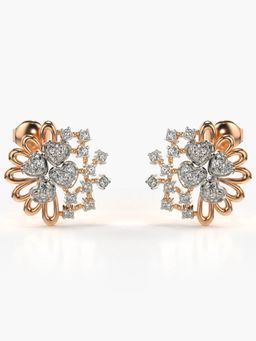 Valanova - Sterling Silver Plated with Rose Gold and Certified Lab Grown Diamond 0.49 Cts Earrings