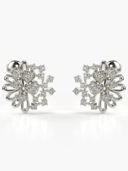 Valanova - Sterling Silver Plated with White Gold and Certified Lab Grown Diamond 0.49 Cts Earrings