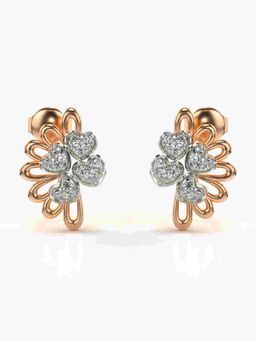 Valanova - Sterling Silver Plated with Rose Gold and Certified Lab Grown Diamond 0.25 Cts Earrings