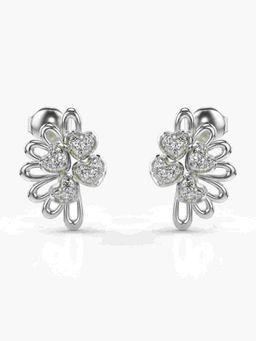 Valanova - Sterling Silver Plated with White Gold and Certified Lab Grown Diamond 0.25 Cts Earrings