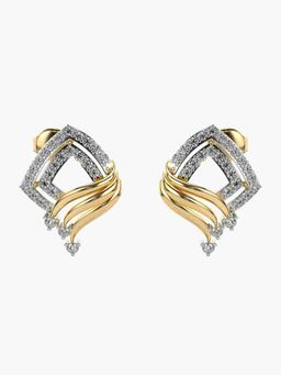 Valanova - Sterling Silver Plated with Yellow Gold and Certified Lab Grown Diamond 0.56 Cts Earrings