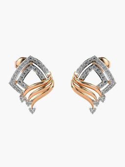 Valanova - Sterling Silver Plated with Rose Gold and Certified Lab Grown Diamond 0.56 Cts Earrings