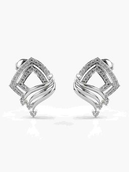Valanova - Sterling Silver Plated with White Gold and Certified Lab Grown Diamond 0.56 Cts Earrings