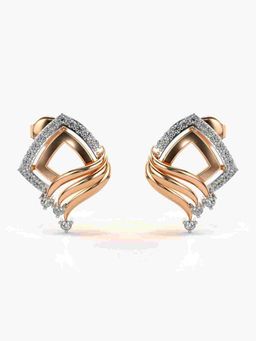 Valanova - Sterling Silver Plated with Rose Gold and Certified Lab Grown Diamond 0.37 Cts Earrings