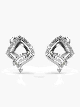 Valanova - Sterling Silver Plated with White Gold and Certified Lab Grown Diamond 0.37 Cts Earrings