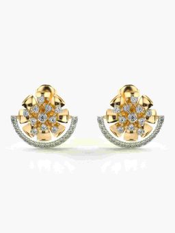 Valanova - Sterling Silver Plated with Yellow Gold and Certified Lab Grown Diamond 0.69 Cts Earrings