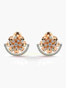 Valanova - Sterling Silver Plated with Rose Gold and Certified Lab Grown Diamond 0.69 Cts Earrings