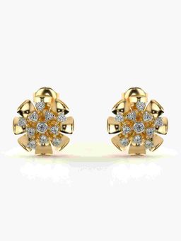 Valanova - Sterling Silver Plated with Yellow Gold and Certified Lab Grown Diamond 0.31 Cts Earrings